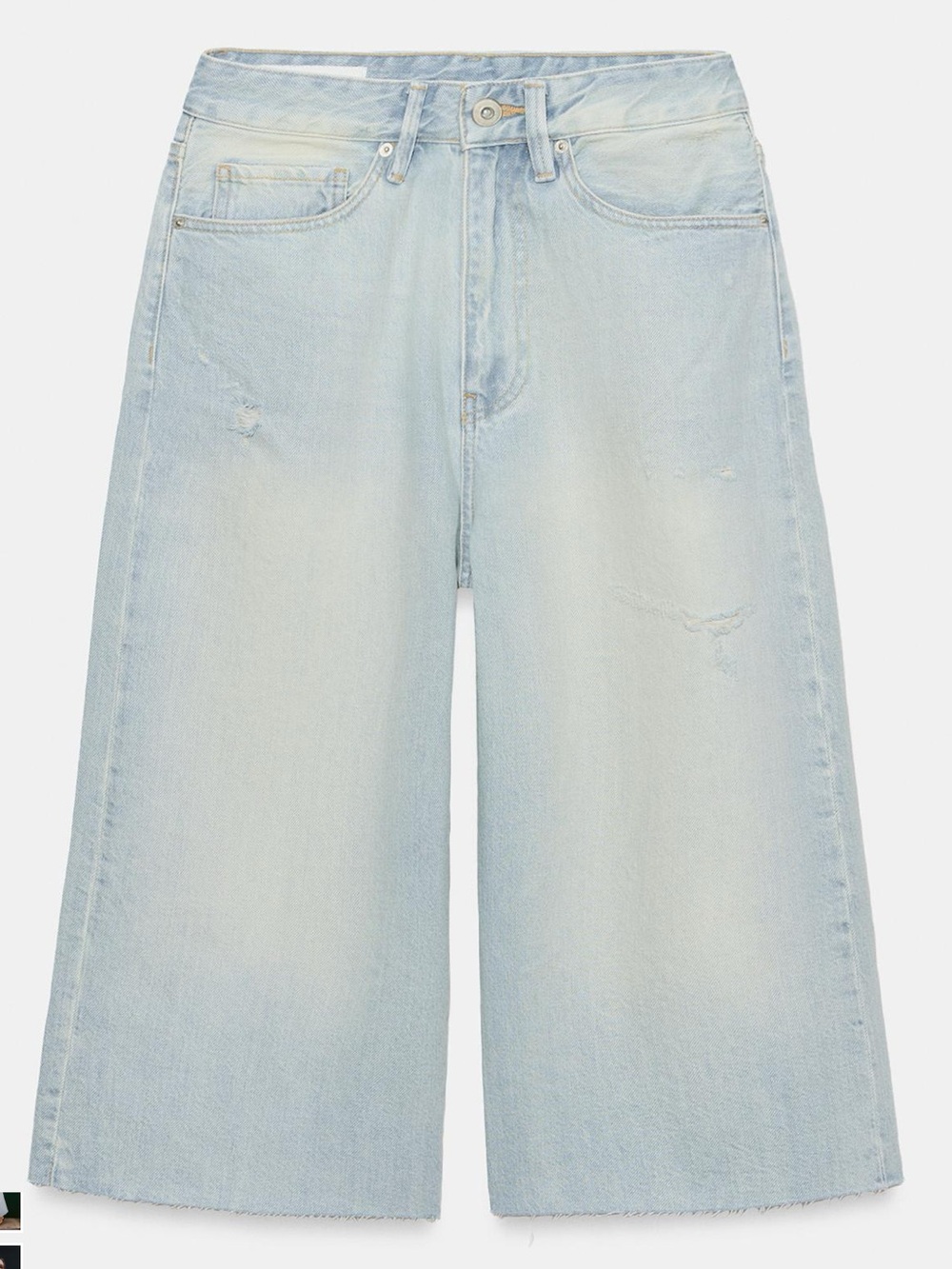 Mid Rise Crop Denim Jorts